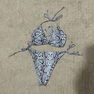 Snakeskin Print Micro Bikini Set NWOT